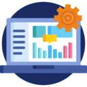 business and finance,ui,interface,computer,gear,cogwheel,laptop,monitor,screen,settings,stats,statistics,web management